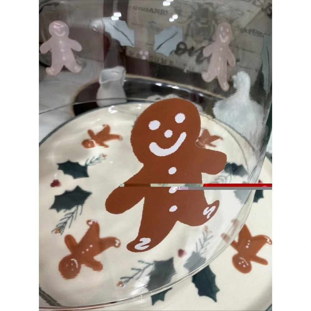 Rare‎ Gingerbread Pedestal Cake Stand Plate Glass Dome By Noble Excellence USA